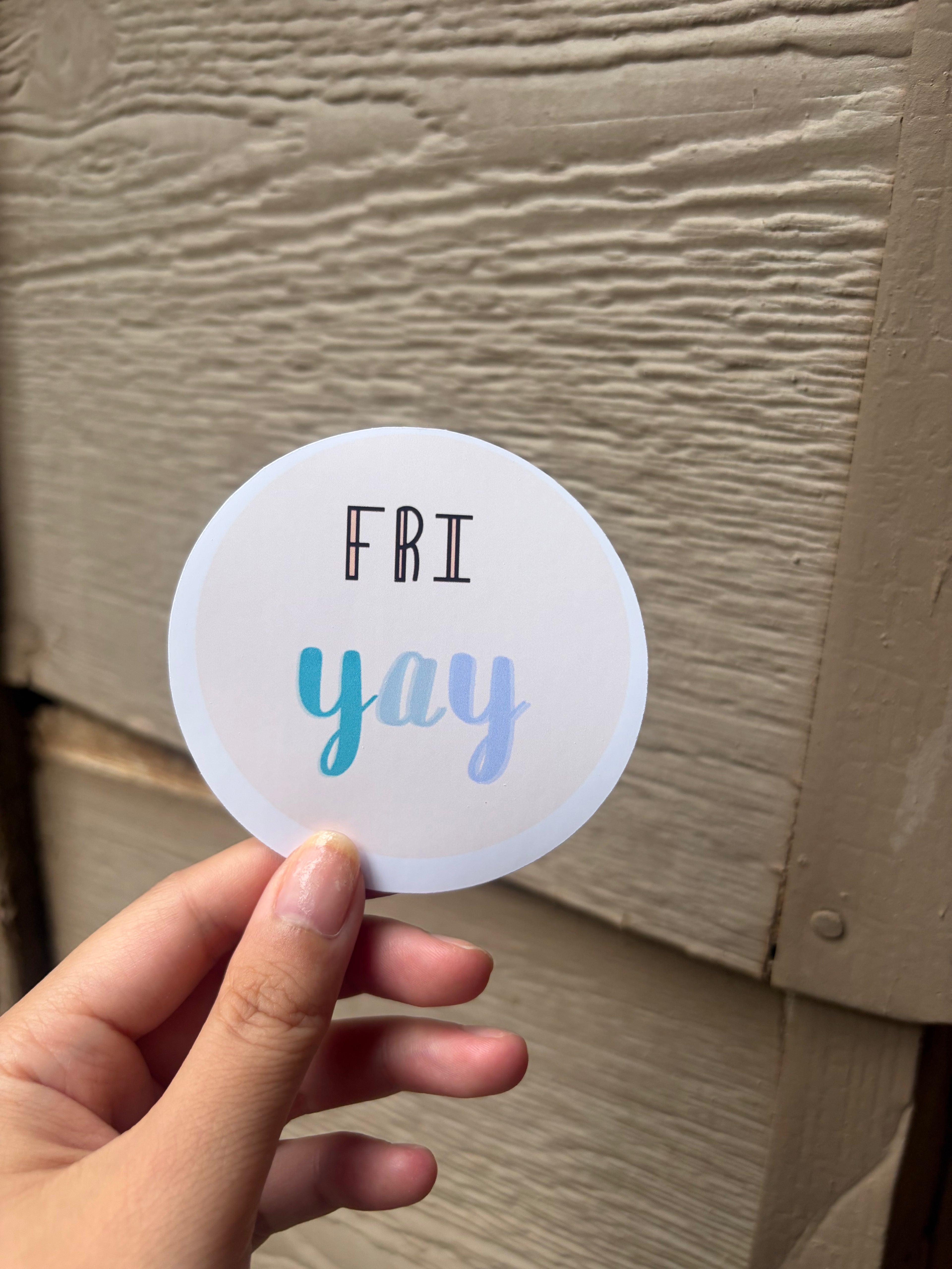 Fri yay circle sticker