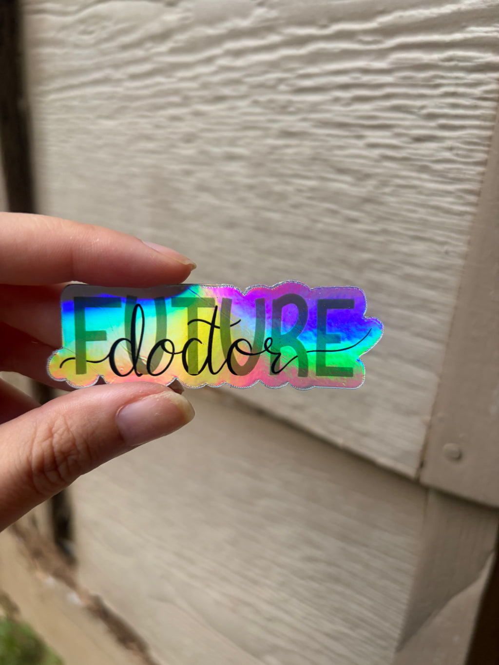 Future doctor holographic vinyl sticker