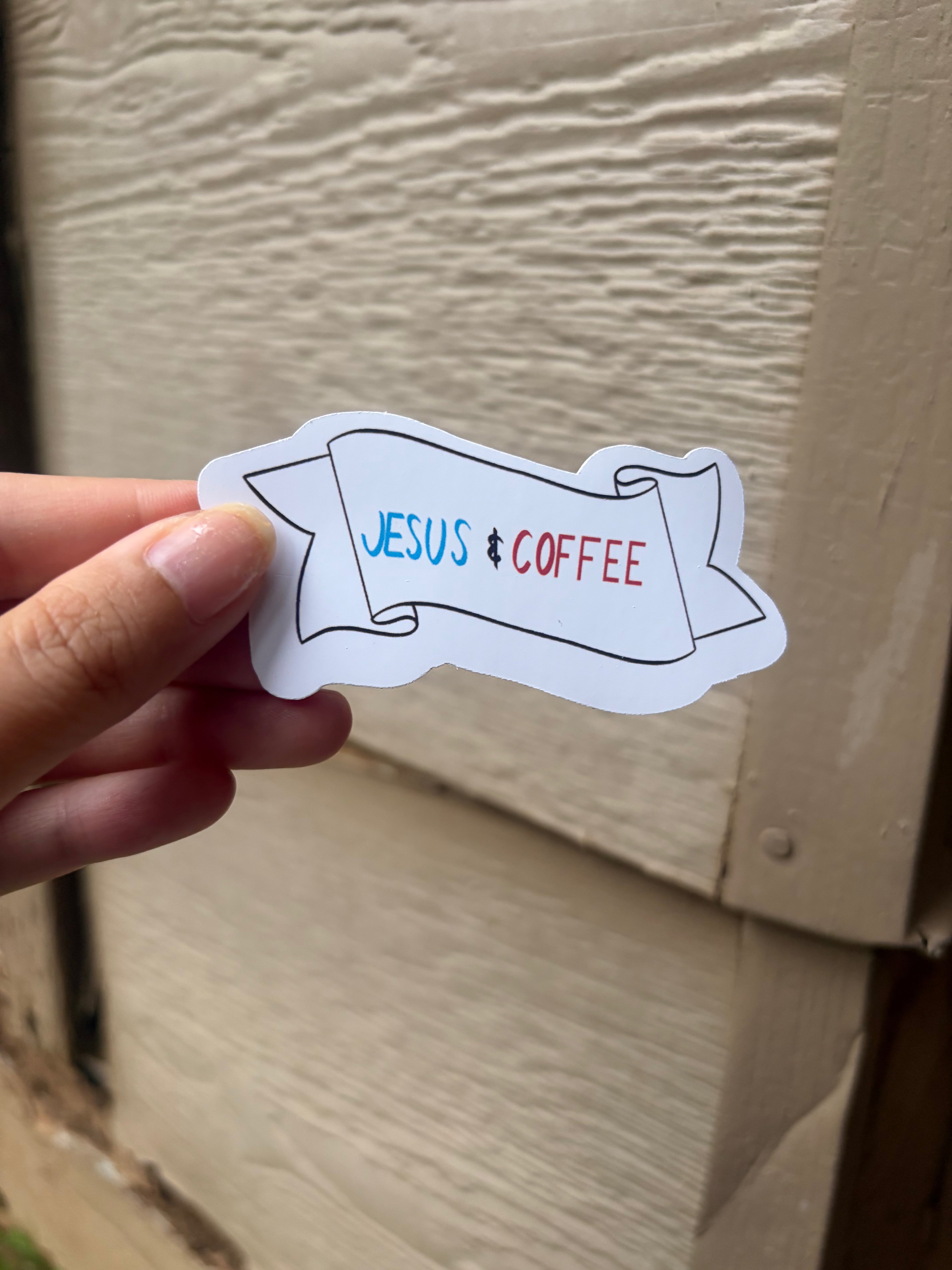 Jesus + coffee sticker