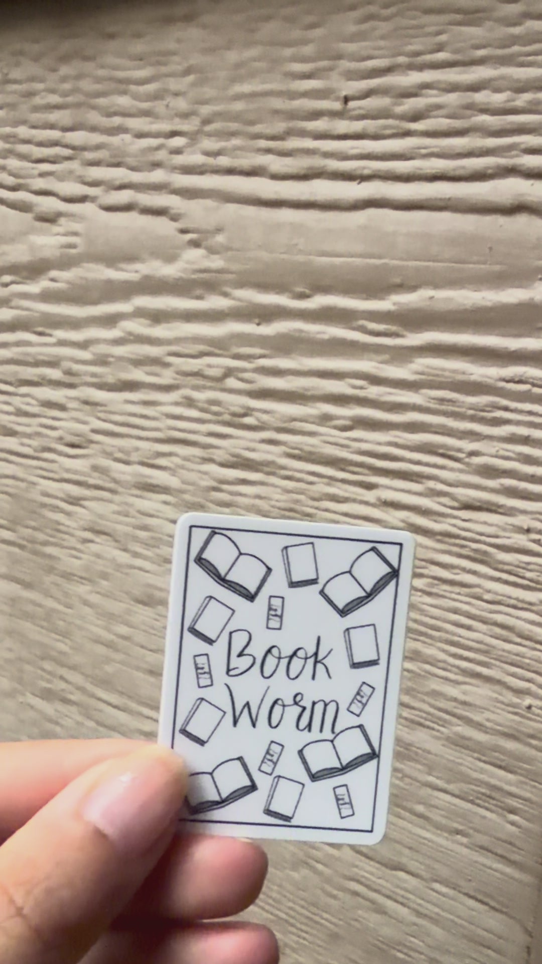 Book worm vinyl sticker