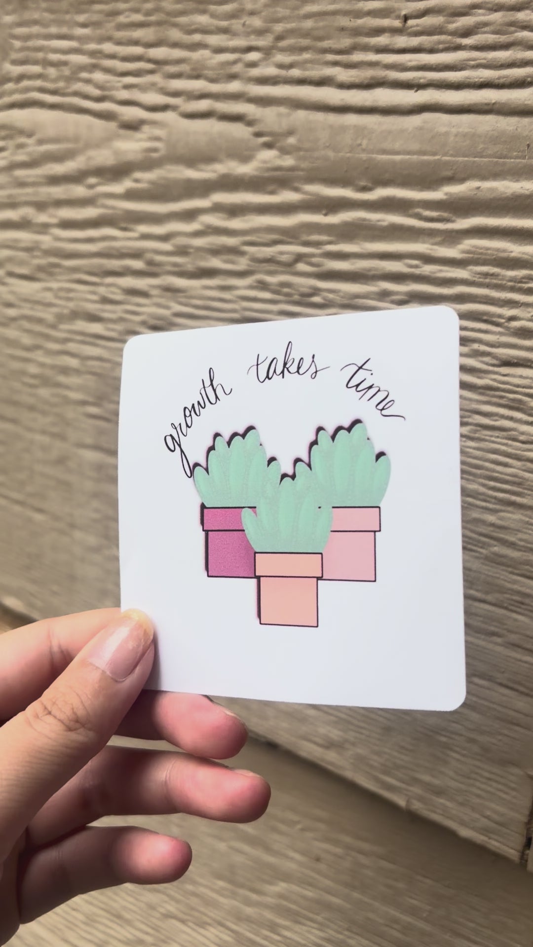 Growth takes time cactus sticker